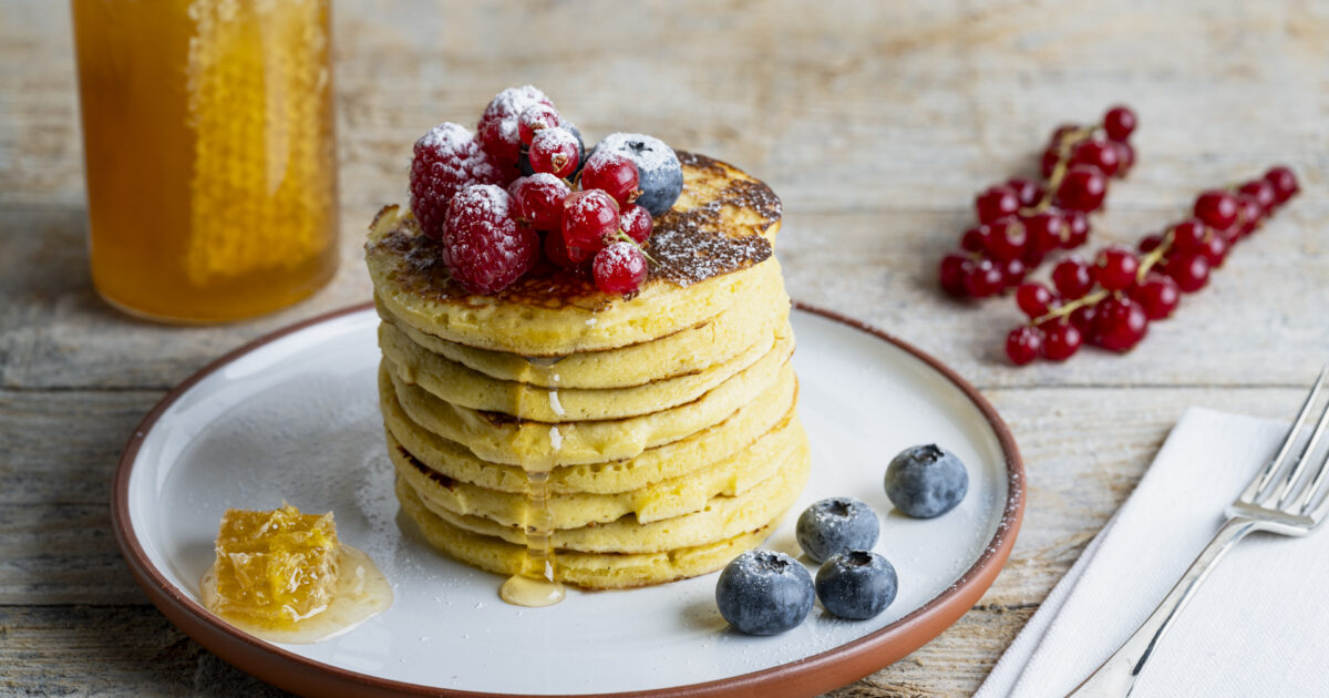 Scotch pancakes with red berries | Spice & Ginger